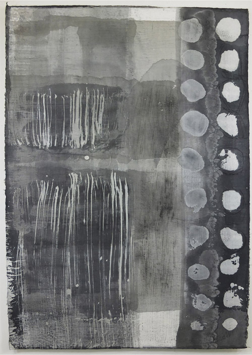 「日々刻々」和紙に墨　2018年作　90×60cm